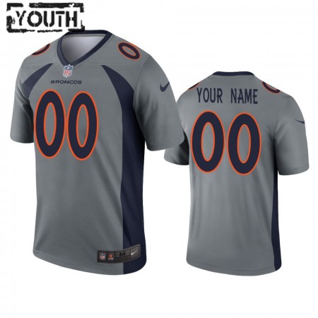 Lasten Denver Broncos NFL Pelipaita Custom harmaa Inverted Legend